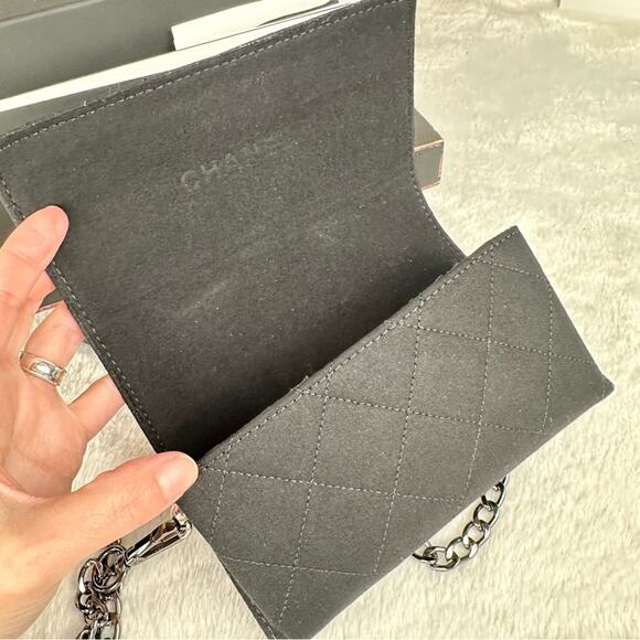 Chanel black canvas cloth sunglass case crossbody - Picture 7 of 11
